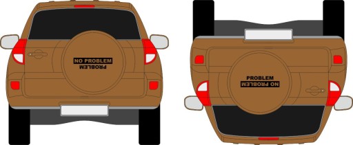 БЕЗ ПРОБЛЕМ Наклейка на крышку запасного колеса 4x4