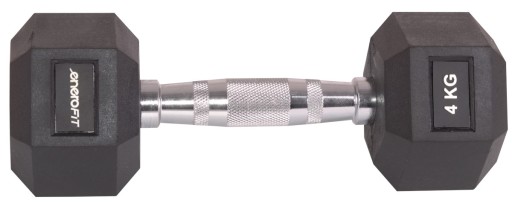 Гантели из цельной стали с резиновым покрытием, фиксированные, 1x 4 кг ENERO FIT