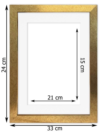 Ramka A4 21x29,7 p-partout 15x21 Italia złota stru