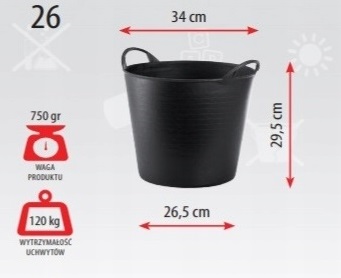 КОНТЕЙНЕР FLEXI BUCKET, ГИБКАЯ КОРЗИНА 26 Л, БЕЛЫЙ