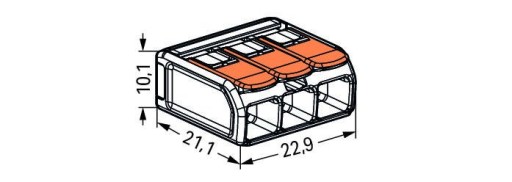 Разъем WAGO Быстроразъемный разъем для провода 3x6мм 221-613