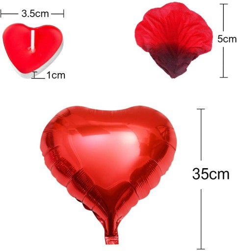ZESTAW 1000 ROMANTYCZNY NA WALENTYNKI OKAZJE BALONY ŚWIECZKI PŁATKI RÓŻ