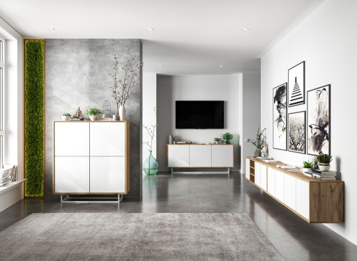 Комод Industrial Loft Wotan, белый МАТ