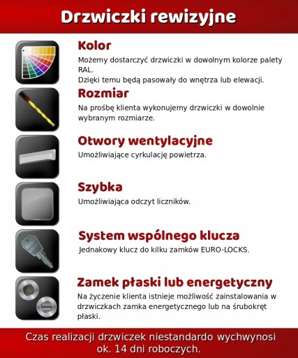 Drzwiczki rewizyjne metalowe 30x30 cm zamek/uchwyt
