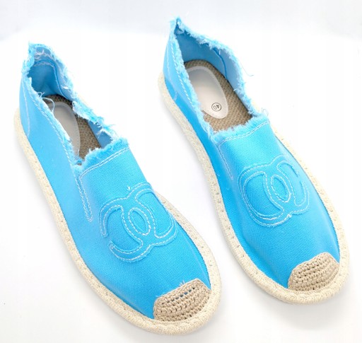 TENISÓWKI BALERINY ESPADRYLE TRAMPKI NIEBIESKIE 39