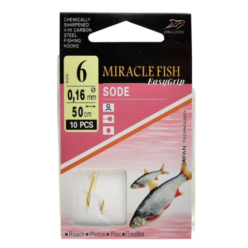 Крючки SODE TIED, ГОТОВЫЕ поводки, 10 шт, размер 6