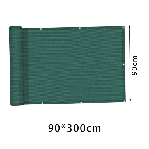 Zasłona balkonowa o wymiarach 90x300 cm, chroniąca prywatność, odporna na warunki atmosferyczne, ciemnozielona