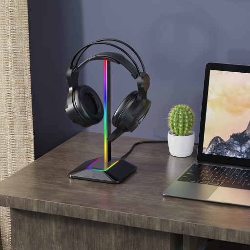 ПОДСТАВКА ДЛЯ ИГРОВЫХ НАУШНИКОВ RGB LED РУЧКА USB