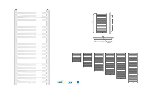 Ванная радиатор CLASSIC-MID 950x470, золотисто-розовый