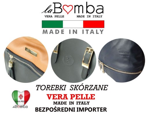 Duża klasyczna torba Włoska Shopper Bag na ramię