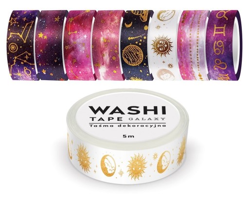 ЛЕНТА ДЕКОРАТИВНАЯ WASHI 5м GALAXY