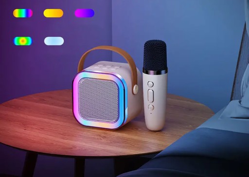 БЕСПРОВОДНОЙ НАБОР ДЛЯ КАРАОКЕ С BLUETOOTH МИКРОФОНОМ И ДИНАМИКОМ ДЛЯ ДЕТЕЙ