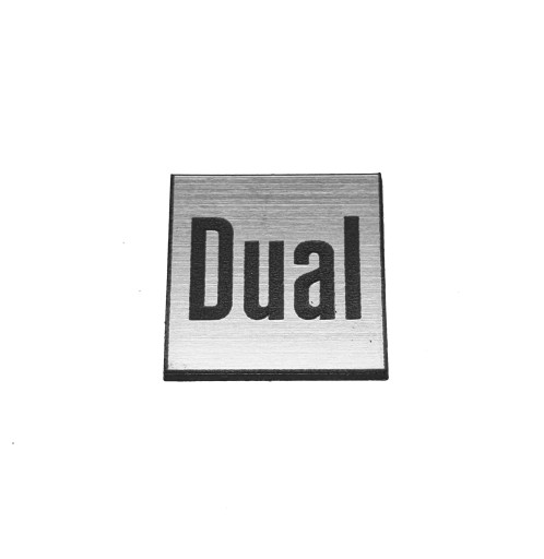 Наклейка Эмблема DUAL серебро 20х20мм