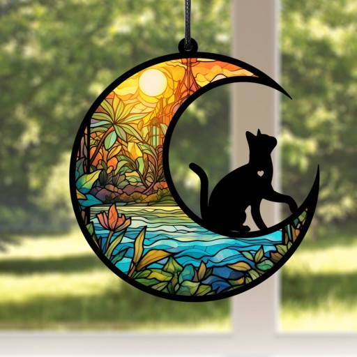КРЕАТИВНЫЙ ДЕКОР CAT SUNCATCHERS CAT MOON DECOR