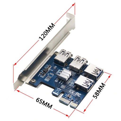 PCI-E USB Riser SPLITTER + адаптер 4x RISER 010s