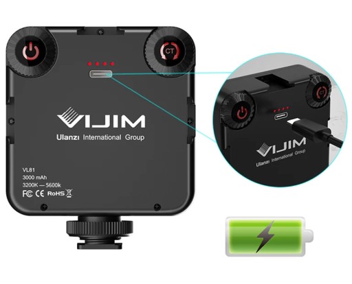 Мини-двухцветная светодиодная лампа Ulanzi VIJIM VL81 3200–5600K для интервью в блогах