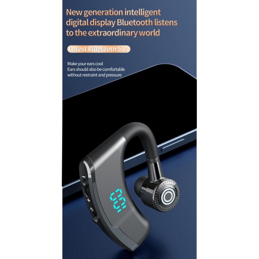 Bluetooth-гарнитура, одинарная, подходит для левого и правого уха, с шумоподавлением, синяя