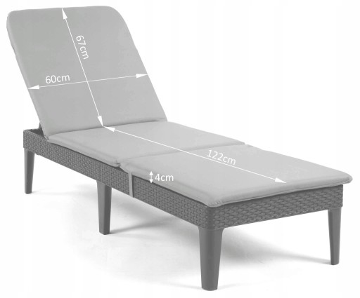 S-23 JAIPUR Dark GREY Подушка для шезлонга Матрас