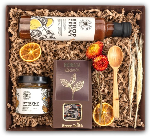 Подарочная корзина KIT в коробке с чайным сиропом
