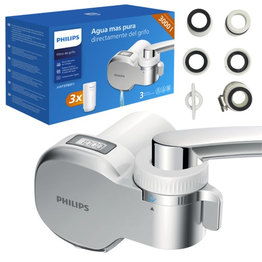 Фильтр для водопроводной воды PHILIPS AWP3705P3 с дисплеем и тремя фильтрами
