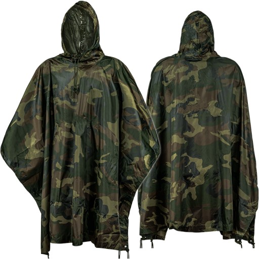 ДОЖДЕВИК ПОНЧО MIL-TEC CAMO CAMO Плащ Woodland + GR.