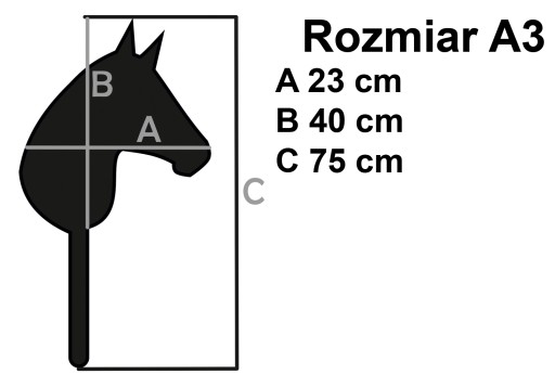 Hobby Horse «Конёк на палке», большой, A3, в комплекте с поводьями и оголовьем, продукт из Польши