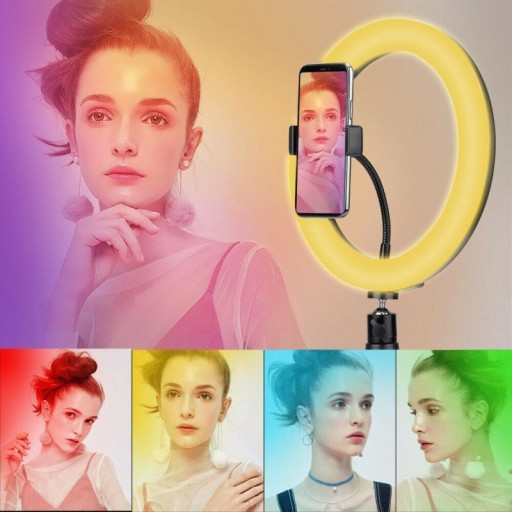 СВЕТОДИОДНАЯ RGB КОЛЬЦОВАЯ ЛАМПА 80ВТ + ШТАТИВ + ПУЛЬТ ДУ