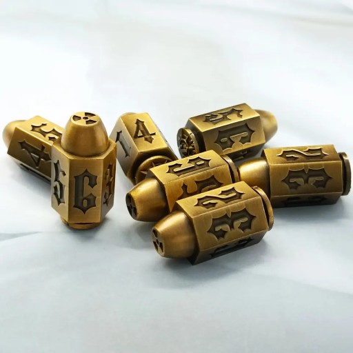 НАБОР ИЗ 6 МЕТАЛЛИЧЕСКИХ КУБИКОВ K6 3,3 СМ RPG DICE BULLET
