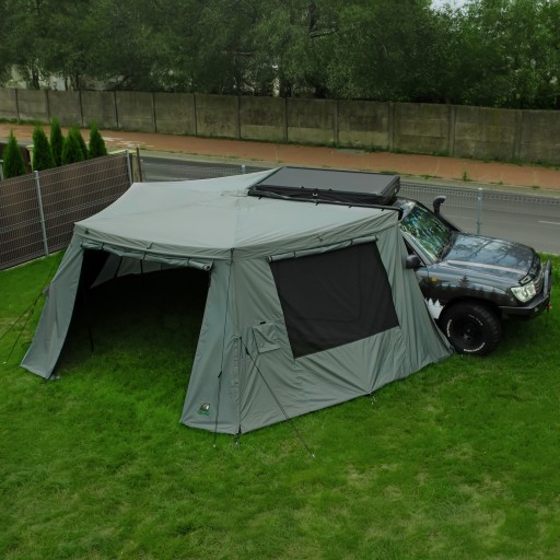 Zadaszenie Batwing II Premium 270° 2,5 m zielony strona pasażer samonośny