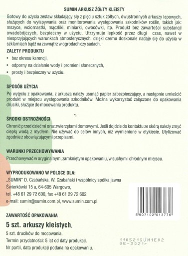SUMIN ARKUSZ ŻÓŁTY KLEISTY A-5 szt