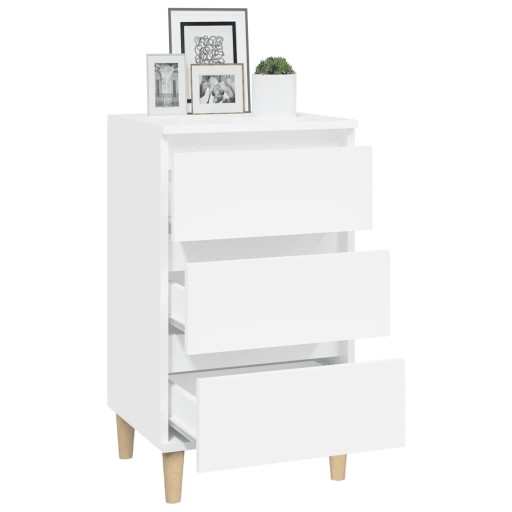 VidaXL Тумбочка прикроватная, белый, 40x35x70 см, ткань