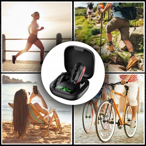 БЕСПРОВОДНЫЕ НАУШНИКИ BLUETOOTH СПОРТИВНЫЙ МИКРОФОН POWERBANK 5.1