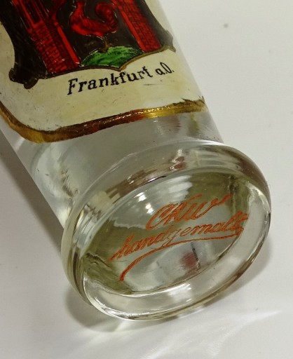 Przedwojenny kieliszek herb - Frankfurt nad Odrą Słubice oryginał