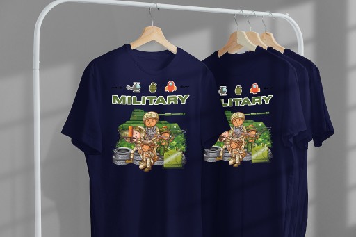 KOSZULKA DZIECIĘCA T-SHIRT DLA DZIECKA ŻOŁNIERZ WOJSKO CZOŁG 128 JAKOŚĆ