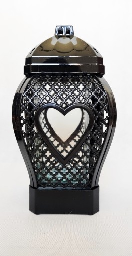 свеча-фонарь Glamour Heart Openwork черная 29 см