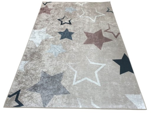 Dywan DIGITAL w gwiazdki 140x200 w stylu BOHO beżowy gwiazdka beż stars
