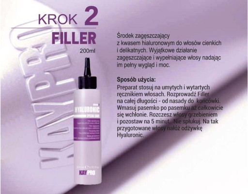 Kaypro Tonik do zagęszczania włosów Filler Hyaluronic 200 ml