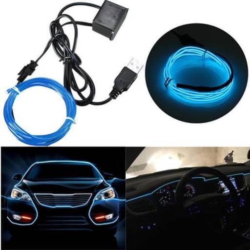 2M EL WIRE ВОЛОКОННО-ОПТИЧЕСКАЯ СВЕТОДИОДНАЯ ЛЕНТА ОКРУЖАЮЩАЯ USB-ПОЛОСКА