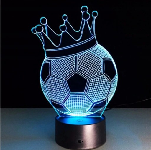 LAMPKA NOCNA 3D LED PIŁKA (KRÓL STRZELCÓW) + PILOT