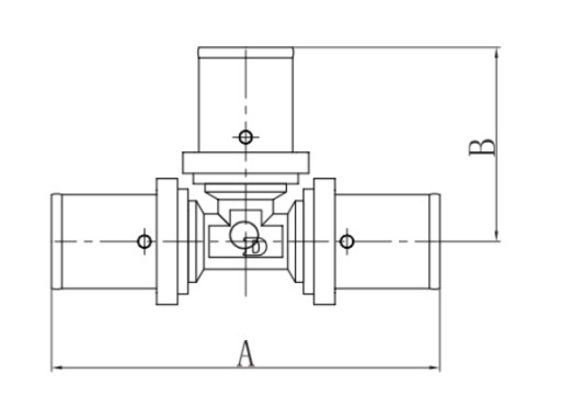 ТРОЙНИК ПРЕССОВАННЫЙ РАВНЫЙ PEX ALUPEX 16x16x16 ЛАТУНЬ DIAMOND