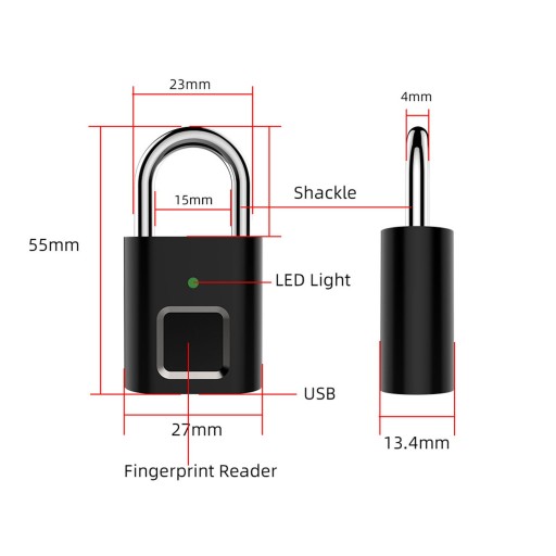ИНТЕЛЛЕКТУАЛЬНЫЙ НАВЕСНОЙ ЗАМОК ПО ОТПЕЧАТКАМ ПАЛЬЦЕВ USB SMART ВОДОНЕПРОНИЦАЕМЫЙ