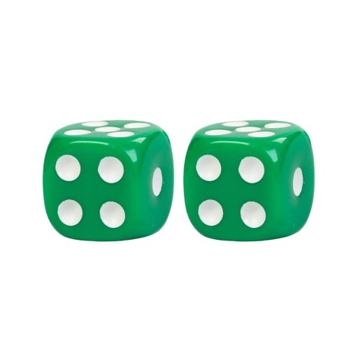ZESTAW 2 KOSTEK K6 RPG ZIELONA KOŚĆ SZEŚCIOŚCIENNA 1,1 CM