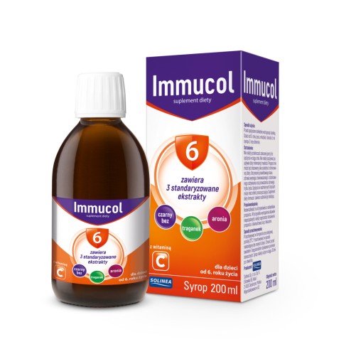 Immucol 6+ Бузина Черный Астрагал Сироп с витамином С 200 мл Для иммунитета