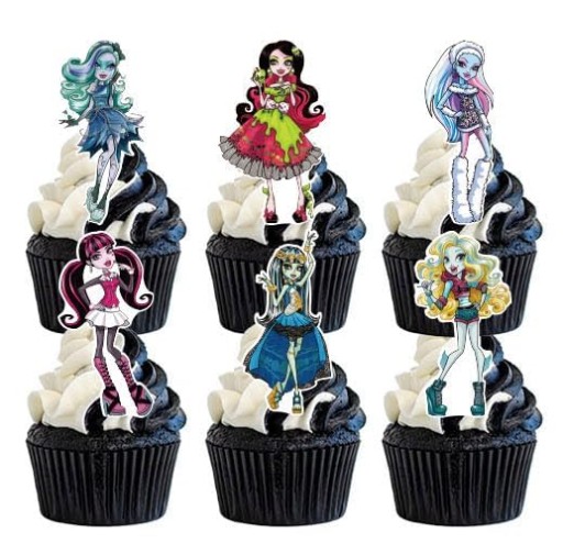 Топперы для торта Monster High, кексы на день рождения Дракулаура Фрэнки 12 шт.