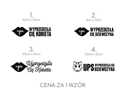 Naklejka na auto szybę UPS WYPRZEDZIŁA CIĘ KOBIETA LADY *WZORY *KOLORY