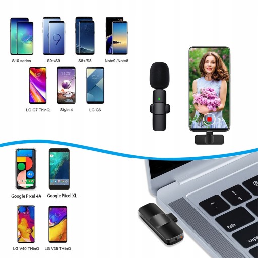 2 БЕСПРОВОДНЫХ МИКРОФОНА USB-C LIGHTNING ANDROID IOS