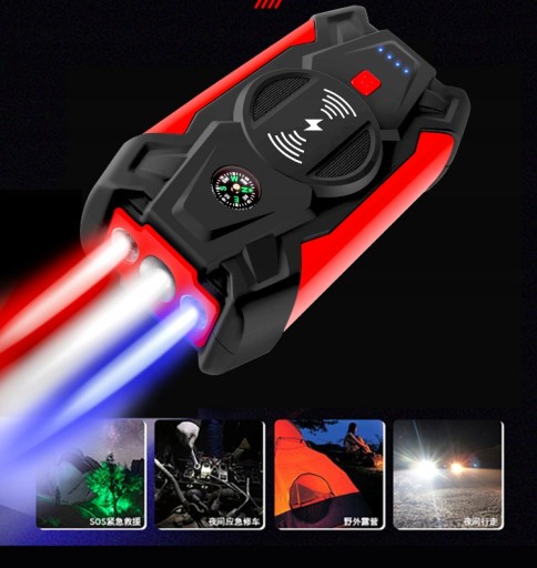 Мощный усилитель Powerbank Jump Starter 20000 мАч с фонариком премиум-класса