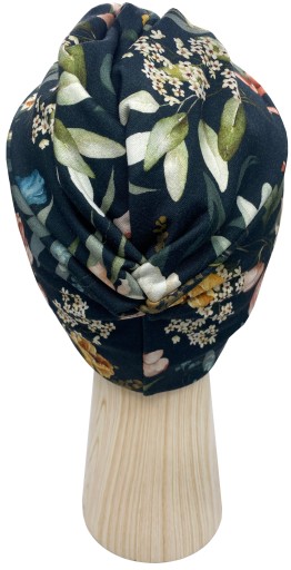 Шапка Turban Twist Jersey Thin Bouquet черная