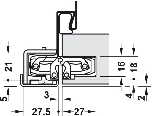 Петля SIMONSWERK TECTUS TE240 СКРЫТАЯ ВЫДВИЖНАЯ 60кг