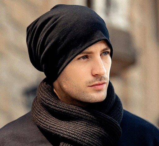 Теплая шапка Oversize SMERFETKA Хипстер, шарф 2в1